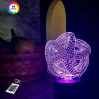 3D світильник "Зірка" з пультом+адаптер+батарейки (3ААА) 07-032