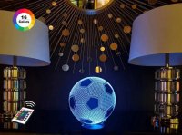 3D світильник "Футбольний м'яч" з пультом+адаптер+батарейки (3ААА) 10-010