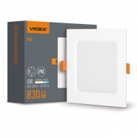Точковий LED світильник Videx Back 9W 5000K вбудований квадрат VL-DLBS-095