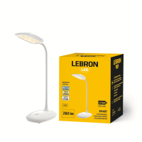 Настольная LED лампа аккумуляторная Lebron L-TL-7706WH гибкая 5W 3000-6500K белый 15-13-50