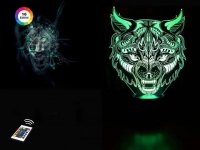 3D светильник "Волк 2" с пультом+адаптер+батарейки (3ААА) 02-032