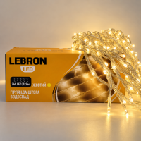 LED гирлянда Lebron штора водопад 3x2м 240LED 220В желтая 15-18-87