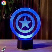 3D світильник "Щит Капітана Америки" з пультом+адаптер+батарейки (3ААА) 3446545756