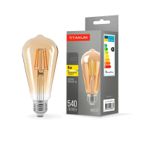 Світлодіодна лампа Titanum Filament ST64 6W E27 2200K бронза TLFST6406272A