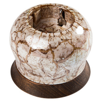 Розетка накладная с заземлением BIRONI «Фаберже» керамическая «Мрамор золото»