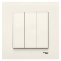 Выключатель 3-х клавишный Viko Karre кремовый (90960168)
