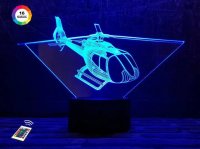 3D светильник "Вертолет 4" с пультом+адаптер+батарейки (3ААА) 09-061
