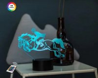 3D светильник "Конный спорт" с пультом+адаптер+батарейки (3ААА) 10-018