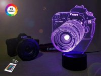 3D світильник "Фотоапарат" з пультом+адаптер+батарейки (3ААА) 03-027