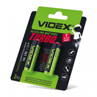 Батарейки щелочные Videx LR06/АА Turboовка BLISTER блистер 2шт. LR6T/AA 2B