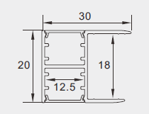 Комплект профіль алюм. LT 104 2-х стороннього світіння для ДСП + розсіювач матовий LT-104-3 51401