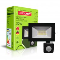 LED прожектор Eurolamp с датчиком движения LED SMD 30W 6500К IP65 черный LED-FL-30/65(sensor)