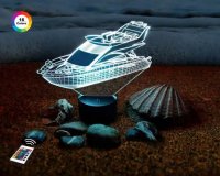 3D світильник "Яхта" з пультом+адаптер+батарейки (3ААА) 09-006