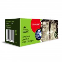 Led гірлянда Eurolamp 50шт 5м холодний білий LED-GL-50/5/60