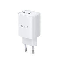 Мережевий зарядний пристрій HAVIT UC45 PD45W 2xUSB-C White HV-UC45-WH