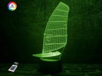 3D світильник "Вітрильник" з пультом+адаптер+батарейки (3ААА) 09-003
