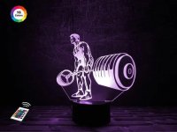 3D светильник "Штангист" с пультом+адаптер+батарейки (3ААА) 10-006