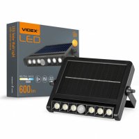 LED світильник на сонячній батареї настінний Videx 10W COB сенсорний (VL-WLSO-025-S)