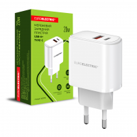 Мережевий зарядний пристрій Euroelectric 20W QC3.0 USBA+Type-C Charger-18/20W