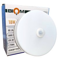 Світлодіодний світильник накладний Biom 18W 5000К BYR-04-18-5-IR з ІЧ датчиком руху 23417