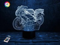 3D світильник "Мотоцикл 2" з пультом+адаптер+батарейки (3ААА) 09-009