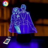3D світильник "Джокер і Харлі Квін" з пультом+адаптер+батарейки (3ААА) 487НЕКУ