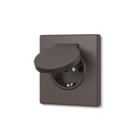 Розетка Videx Nota одинарна з заземленням та кришкою мокко VF-NT-SK1GC-BR