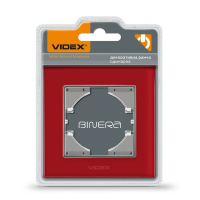 Рамка червоне скло одинарна горизонтальна Videx Binera VF-BNFRG1H-RD