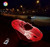 3D светильник "Автомобиль 3" с пультом+адаптер+батарейки (3ААА) 08-007