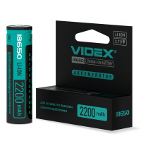 Аккумулятор Videx Li-Ion 18650-P (ЗАЩИТА) 2200mAh color box/1pc 20/160 18650-P/2200/1CB