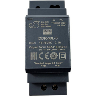 Изолированный DC/DC-преобразователь Mean Well на DIN-рейку 30W 6A 5V DDR-30L-5