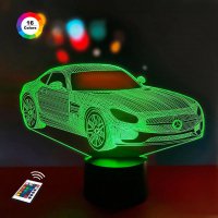 3D світильник "Автомобіль 40" з пультом+адаптер+батарейки (3ААА) 324378КНР