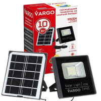 LED прожектор на сонячній батареї VARGO 10W 6500К IP65 V-111873