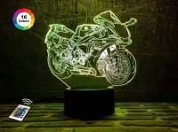 3D світильник "Мотоцикл 8" з пультом+адаптер+батарейки (3ААА) 09-059