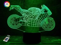 3D светильник "Мотоцикл 4" с пультом+адаптер+батарейки (3ААА) 09-008