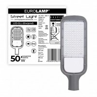 Вуличний LED світильник EUROLAMP 50W 5500K IP65 плоский grey LED-SLL-50w(SMD)