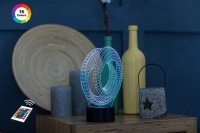 3D светильник "Лента Мебиуса 3" с пультом+адаптер+батарейки (3ААА) 07-006