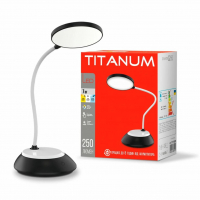 Настольная LED лампа Titanum DC3 TLTF-022B 7W 3000-6500K USB чёрная TLTF-022B