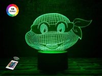 3D світильник "Черепашка ніндзя 1" з пультом+адаптер+батарейки (3ААА) 05-007