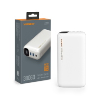 Портативний зарядний пристрій (повербанк) Videx 30000mAh 22.5W White VPB-297-W