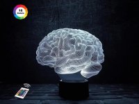 3D світильник "Мозок" з пультом+адаптер+батарейки (3ААА) 03-033