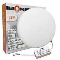 Світлодіодний світильник накладний Biom 24W 5000К HB-R24W-5 круглий 23852
