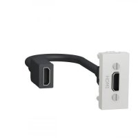 Розетка HDMI, 1-мод., Unica New NU343018 білий