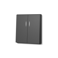 Выключатель Videx Nota двухклавишный с подсветкой черный VF-NT-SW2L-BL