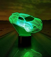 3D світильник "Автомобіль 5" з пультом+адаптер+батарейки (3ААА) 08-009