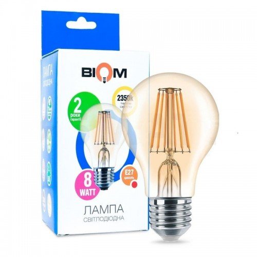 Світлодіодна лампа Biom 8W E27 2300-2500K FL-411 Amber