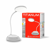 Настольная LED лампа Titanum DC3 TLTF-022W 7W 3000-6500K USB серая TLTF-022G