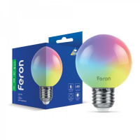 LED лампа Feron LB-378 G60 1W E27 RGB (40217) 7427