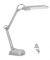 Настольный LED светильник MAGNUM NL011 7W 4100K (струбцина+подставка) серебро 90010776