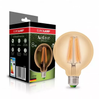 Світлодіодна лампа Eurolamp філамент (filament) G95 8W E27 4000K (deco) LED-G95-08274(Amber)